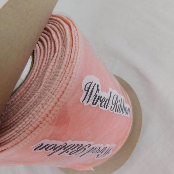 Peach MW Vista Lion Ribbon Sheer Wired 3-15/16" x 15 Yards NOS Polyester Easter - Picture 8 of 8